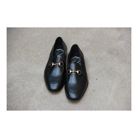 Maison Adam black horsebit loafers