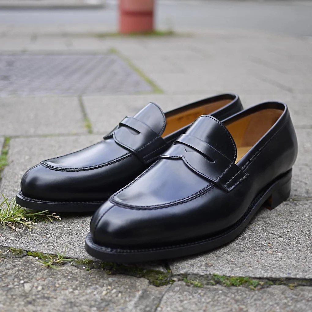 Maison Adam premium black penny loafers